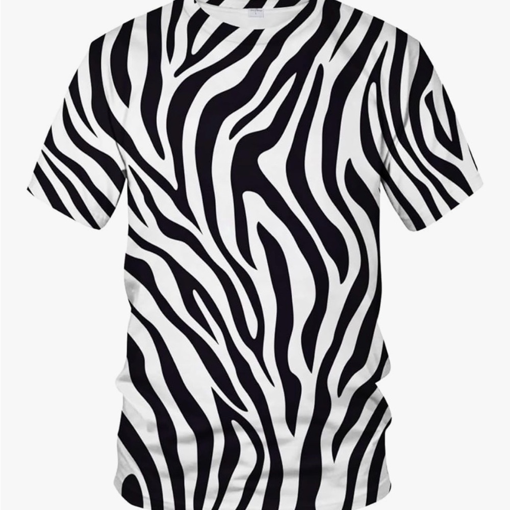 Men's Black and White Zebra Print Shirt